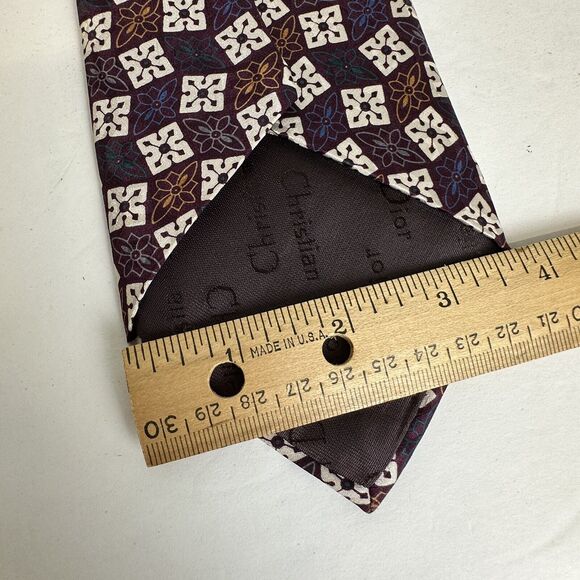 Christian Dior Monsieur Silk Men's Neck Tie Designer Geometric Pattern Classic - Picture 6 of 10